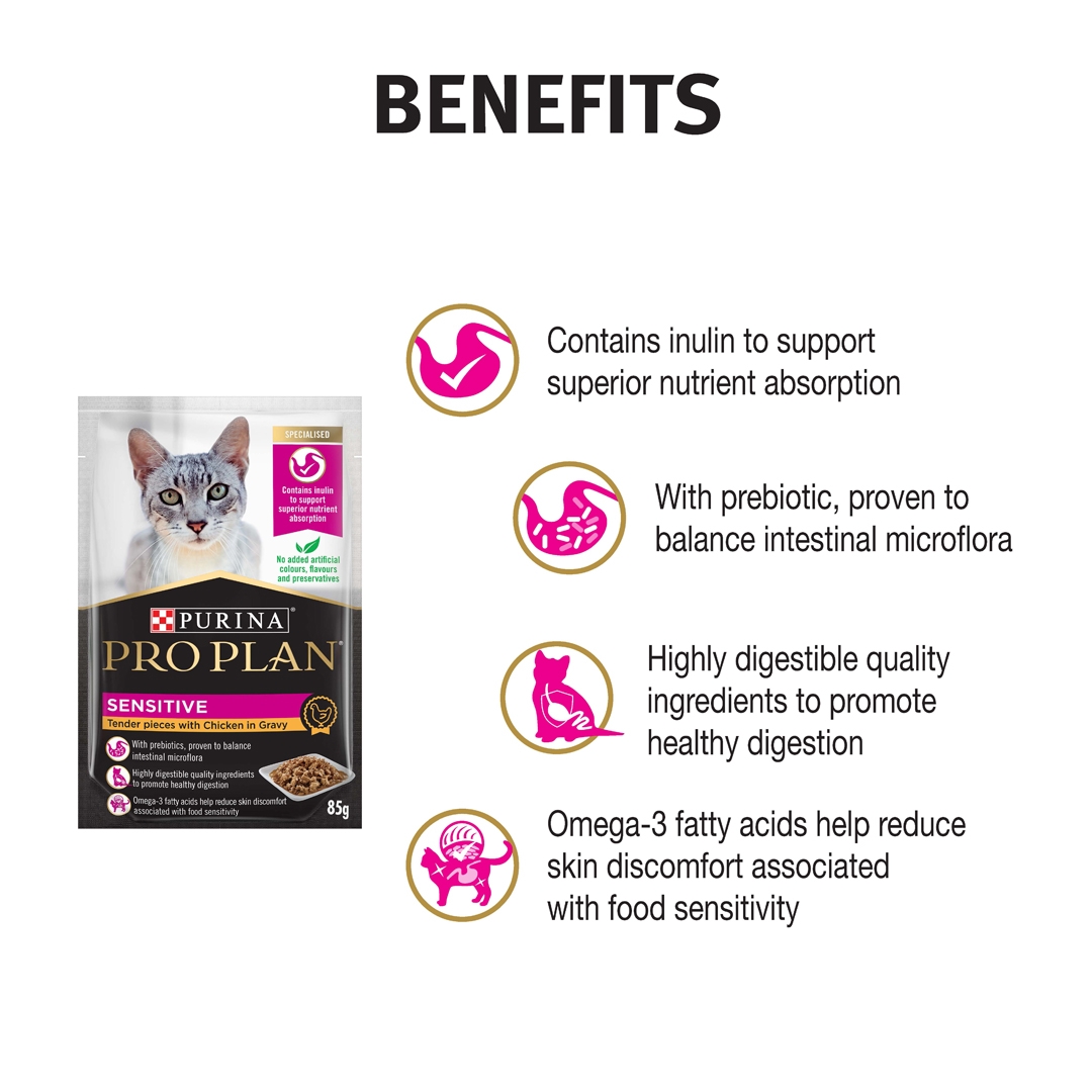 PRO PLAN Adult Sensitive Skin with Chicken Wet Cat Food